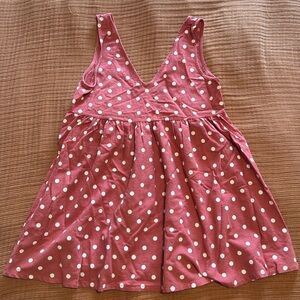 Soft red babydoll polkadot dress